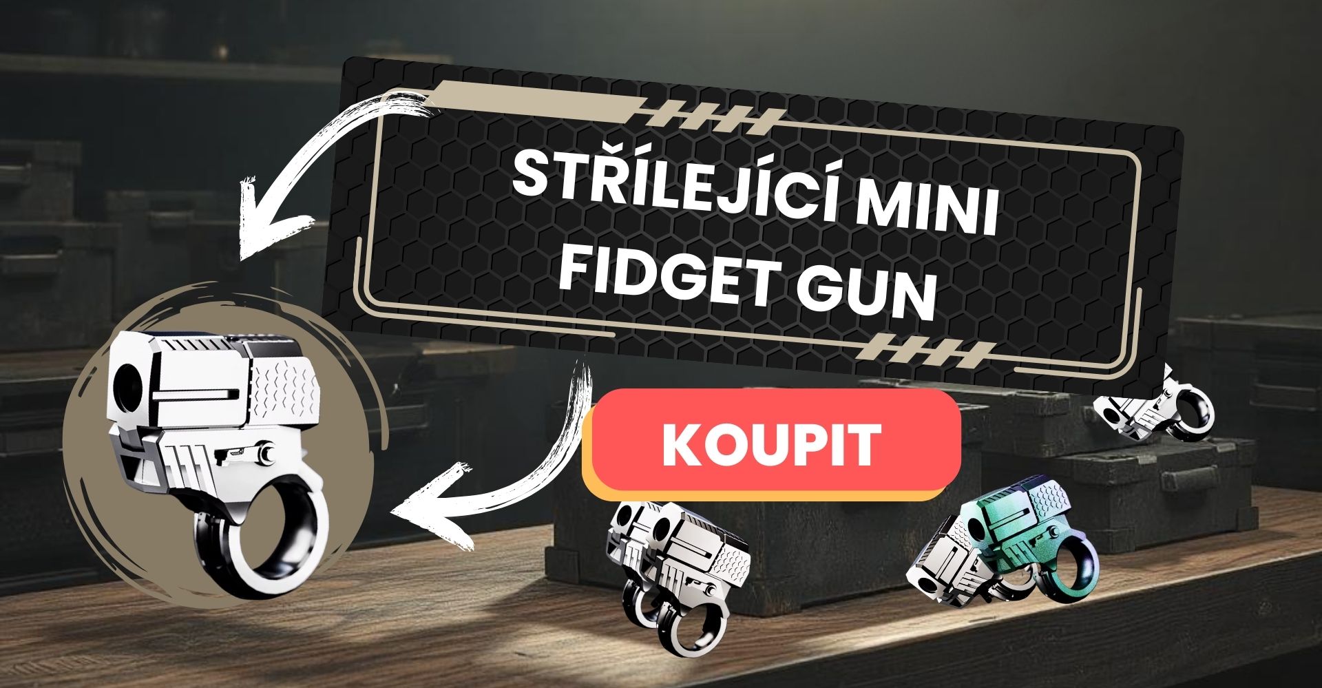 Virální střílející fidget na prst